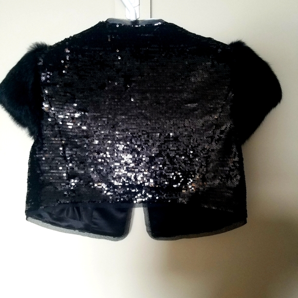 BCBG Statement Cropped Jacket w/ Rabbit Fur - Picture 5 of 7